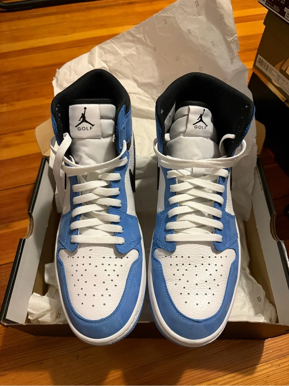 Nike Jordan Golf Sneakers, UNIVERSITY BLUE/BLACK-WHITE, size 12 - Picture 1 of 6